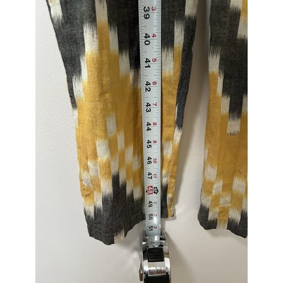 The Odells Anthropologie Jumpsuit Romper Ikat Cotton Size LG Yellow Boho Summer - Picture 8 of 10